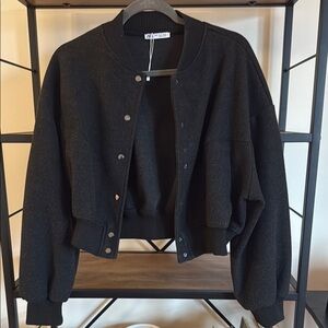 Zara Women's Gray Bomber Jacket XS
